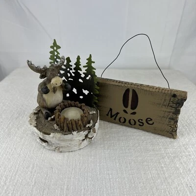 Decoración del hogar con temática de alce - Vela con soporte y letrero - Decoraciones para casa Foto 1 de 4