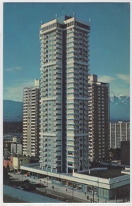 Vancouver BC Canada 1950-60s Blue Horizon Hotel High Rise Tourism Postcard - Picture 1 of 2