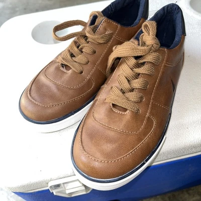 Nautica Shoes Youth Boys Berrian Sneakers Faux Leather Lace Up Brown Size 3 - Image 1 of 3