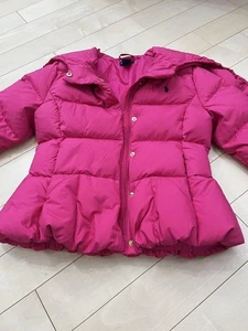 Polo Ralph Lauren Peplum Pink Down Coat Kids L/150 New Unused - Picture 1 of 4