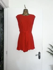 Zara size Small S 8 Red Coral Floaty All In One Top Skirt Shorts Romper Playsuit - Picture 1 of 4