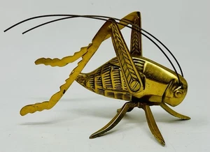 Estatuilla decorativa insecto langosta salta saltamontes de latón vintage - Imagen 1 de 6