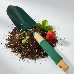 Garden Hand Trowel – 40cm Steel Digging Spade with Wooden Handle & Soft Grip - Picture 1 of 7