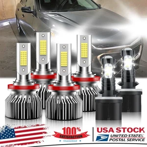 For Chevrolet Malibu 2004-2005 LED Headlights & Fog Light Bulbs Combo Kit 6000K - Picture 1 of 11