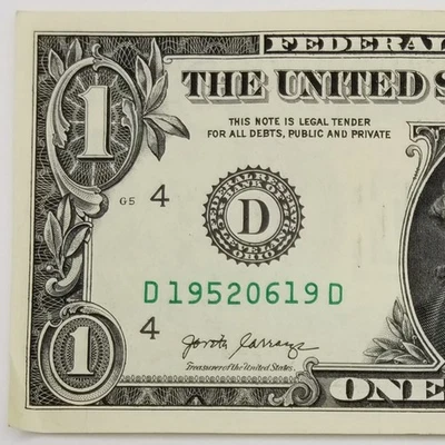 Birthday Note June 19, 1952 Serial Number US Federal Reserve Dollar Bill 2017A D - Image 1 of 4