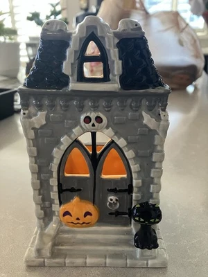 Bath and Body Works Halloween Ceramic Tea Light Candle Holder Haunted House - Image 1 of 4