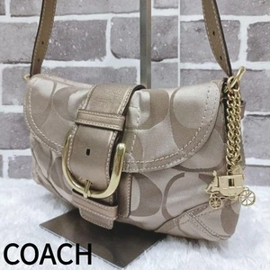 Coach Soho Signature One Schultertasche Champagner Gold Gebraucht Sanft Authentisch Japan - Bild 1 von 24