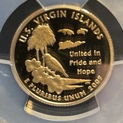 2009 S U.S. Virgin Islands Low Mint Washington Quarter  PCGS PR69 DCAM Toned! - Image 1 of 4