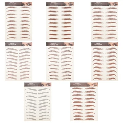  8 Sheets Real Look Tattoo Eyebrow Sticker Augenbrauen Aufkleb Wasserdichte - Bild 1 von 4