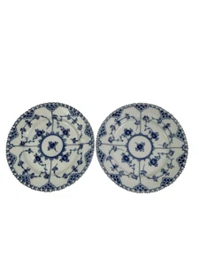 JUEGO DE ENCAJE COMPLETO ACANALADO AZUL REAL COPENHAGEN 2 TARTAS PAN HRDRVE PLATO 1087 1STQ 7" - Imagen 1 de 24