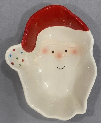 Santa Claus Face Candy Dish Bowl 7x6x2” Trinkets Christmas Holidays Party - Image 1 of 4