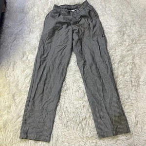 Chef Works Small Black White Tiny Plaid Checker Pants Cook Uniform - Picture 1 of 7