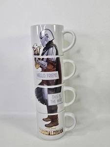 Star Wars Disney The Mandalorian Collectible Coffee Mugs (Set Of 4) NO STAND - Picture 1 of 7
