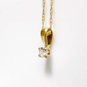 Vintage 18k Gold and diamond solitaire pendant - Picture 1 of 9