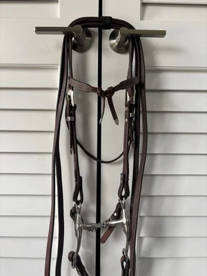Silver Alpaca Mexico Circle Y Futurity Western Horse Bridle W/ Split Reins - Image 1 of 4