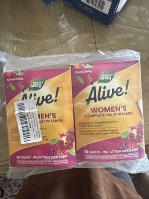 2 Nature's Way Alive! Multivitamínico Completo Mujer 50 Comprimidos cada BB 01/26 Foto 1 de 2