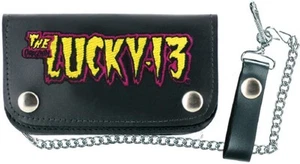 Lucky 13 Aloha Tiki Leather Chain Wallet Kustom Kulture Rockabilly Tattoo Brown - Picture 1 of 1