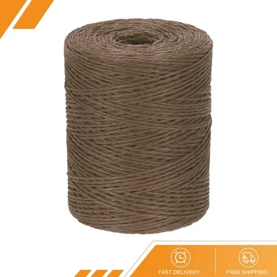 Hilo de rafia de algodón natural 328 yardas cinta de rafia artesanal hilo de ganchillo marrón Foto 1 de 4