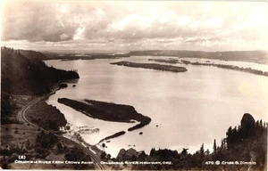 Vintage Columbia River von Crown Point Oregon Postkarte von Cross & Dimmitt - Bild 1 von 2
