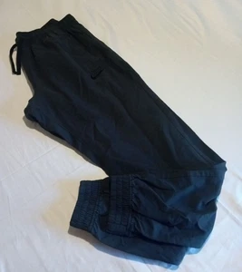 Vintage Nike Air Cotton Nylon Blend Black Joggers Men's Size Medium Drawstring - Picture 1 of 5