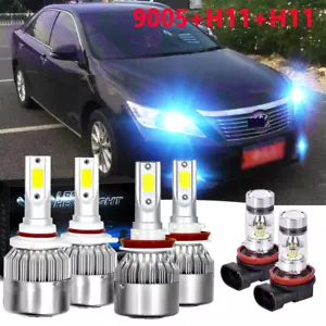 For Toyota Camry 2007-2014 8000K LED Headlight High Low + Fog Light Bulbs Kit S - Picture 1 of 12
