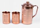 New 100% Pure Copper Water Simple Jug With 2 Copper  Glass