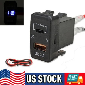 Type-C USB Charger Adapter Voltmeter For TOYOTA LANDCRUISER 100 SERIES 1998-2007 - Picture 1 of 10