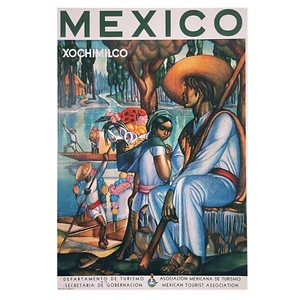 Mexico Travel Poster Vintage Mexican Art Travel Posters Mexican Heritage Mayan - Picture 1 of 9