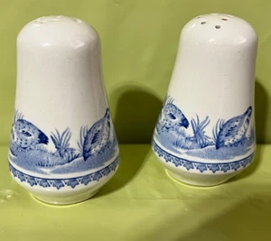Furnivals England Blue Quail Transferware - Salt and Pepper Shakers - 3 inches - Picture 1 of 5