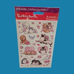 Selladas 4 Hojas Vintage AGC Pegatinas San Valentín Perro Cachorro Amor Gatito Gato Amigos - Imagen 1 de 2