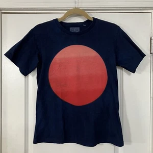 Pure Indigo Blue Blue T Shirt Rising Sun Size 0 (US Sz XS) Cotton Made In Japan - Picture 1 of 13