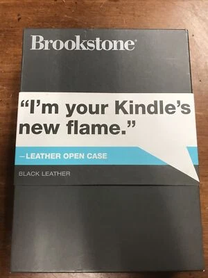 Brookstone Kindle Black Leather Open Case 726491 NEW - Image 1 of 4