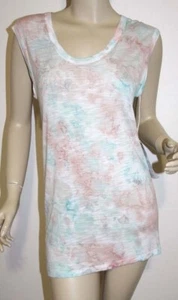 Young Fabulous Broke Womens Pink Green Sleeveless Long Tee Shirt Top Small - Picture 1 of 1