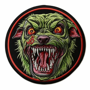 Aplique bordado de hierro para perro zombie para Halloween canino K9 peligro biológico - Imagen 1 de 14