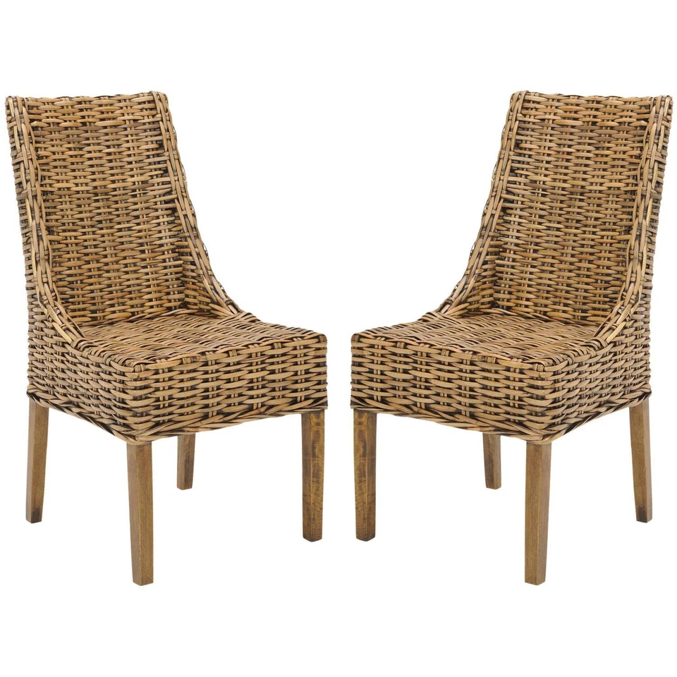 Safavieh Suncoast 18''H Rattan Arm Chair - Set Of 2 Walnut/Brown - Image 1 of 1