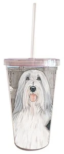 Bearded Collie Tumbler with Straw, Double Wall, 16 Ounces Acrylic Tumbler, BPA-F - Picture 1 of 2