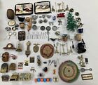 Vintage 125pc Lot Dollhouse Furniture and Accessories. Mixed scale and material.