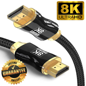 HDMI Cable 8K 2.1 Gold Plated Ultra High Speed UHD PS4 PS5 XBOX Virgin Sky HDTV