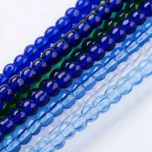Glass Beads mixed colors lot of 20 strands 4mm round 13inch strands GR4 - Picture 1 of 7