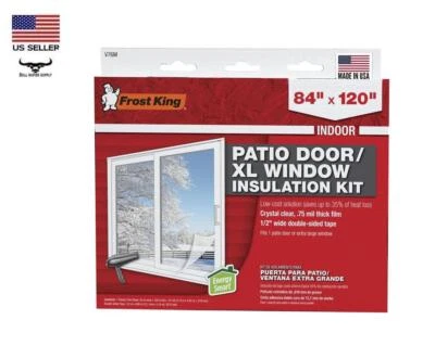Kit aislador de puerta de patio interior Frost King transparente retráctil 84 pulgadas W x 120 in. L Foto 1 de 4