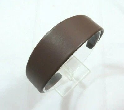 Classic Brown Faux leather headband 1 3/4 inches wide smooth ouchless - Image 1 of 2