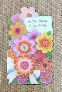 Vintage American Greetings Floral Birthday Card Flower Power Junk Journaling - Picture 1 of 3