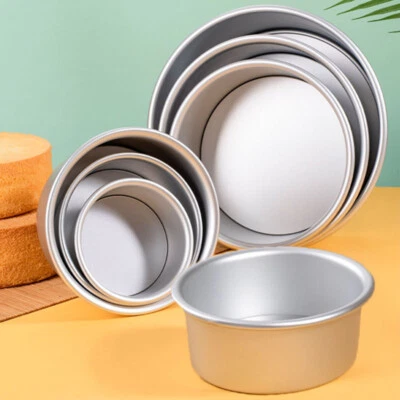 2-10" Cake Mould Removable Bottom Aluminium Alloy Round Baking Mold Chiffon Tin - Image 1 of 4