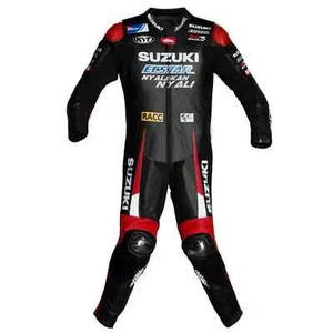 Traje de cuero de vaca deportivo carreras eléctricas para moto Suzuki Ecstar - Imagen 1 de 5