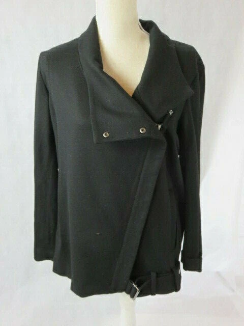 Chaqueta HELMUT LANG Negra Manga Larga Lana Cinturón Cremallera Talla L Foto 1 de 4