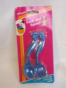 Vtg Happy Mates Baby Spoon And Fork - Picture 1 of 4