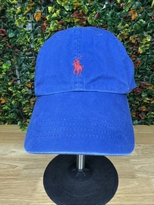 Polo Ralph Lauren klassische Strapback Mütze blau rot bestickt Vintage Vintage Y2K guter Zustand - Bild 1 von 12