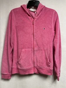 Tommy Hilfiger Sudadera con Capucha de Natación Para Mujer Rosa Terry Tela Cremallera 2006 80% Algodón Mediana - Imagen 1 de 4