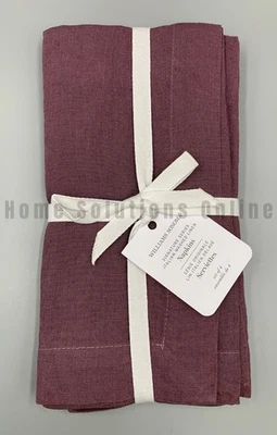 Williams Sonoma Signature Series tovaglioli lino lavato italiano S/4 viola #J2016 - Immagine 1 di 4