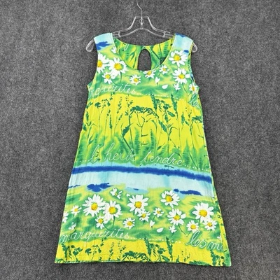 VTG Jams World Green Tie Dyed Floral Shift Dress Women’s Small Tropical Hawaiian - Image 1 of 4